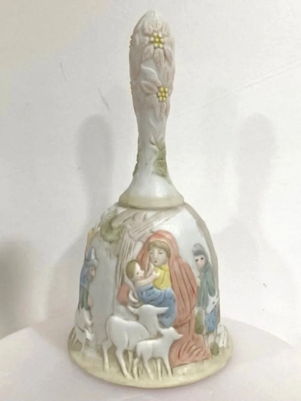 1982 Lefton China Christopher Collection Christmas Nativity Scene Bell